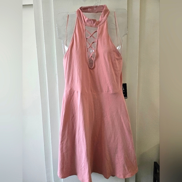 Express Pink Halter Dress NWT - Picture 1 of 3